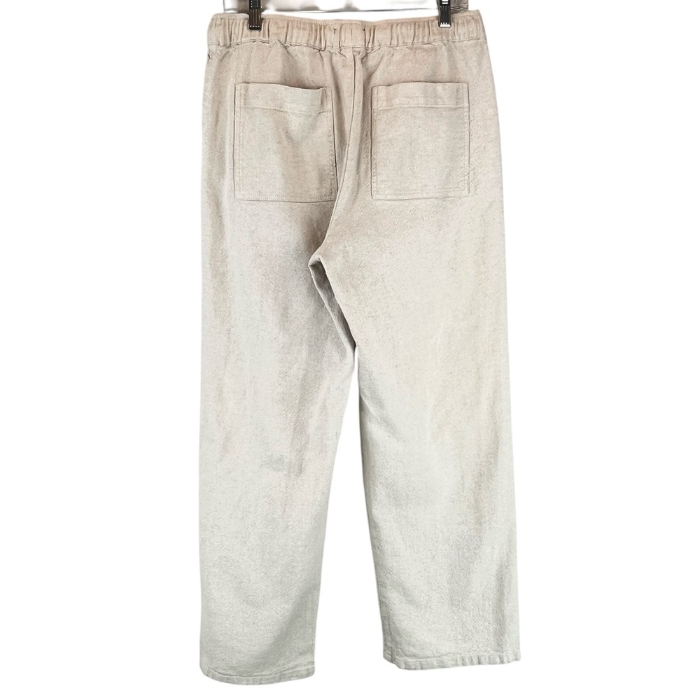 ASOS Design Wide Straight Leg Pants Pintuck Cotton Linen Blend Neutral Unisex M - Picture 2 of 7